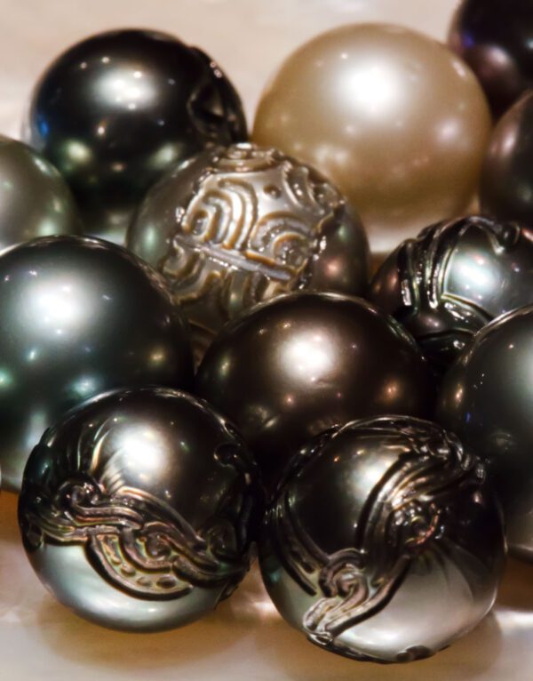 Carved Black Pearls